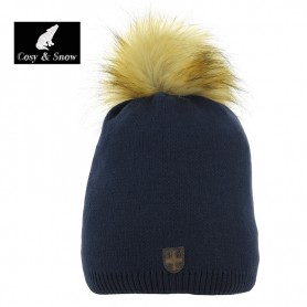 Bonnet tombant Cosy & Snow Angel Bleu marine Femme