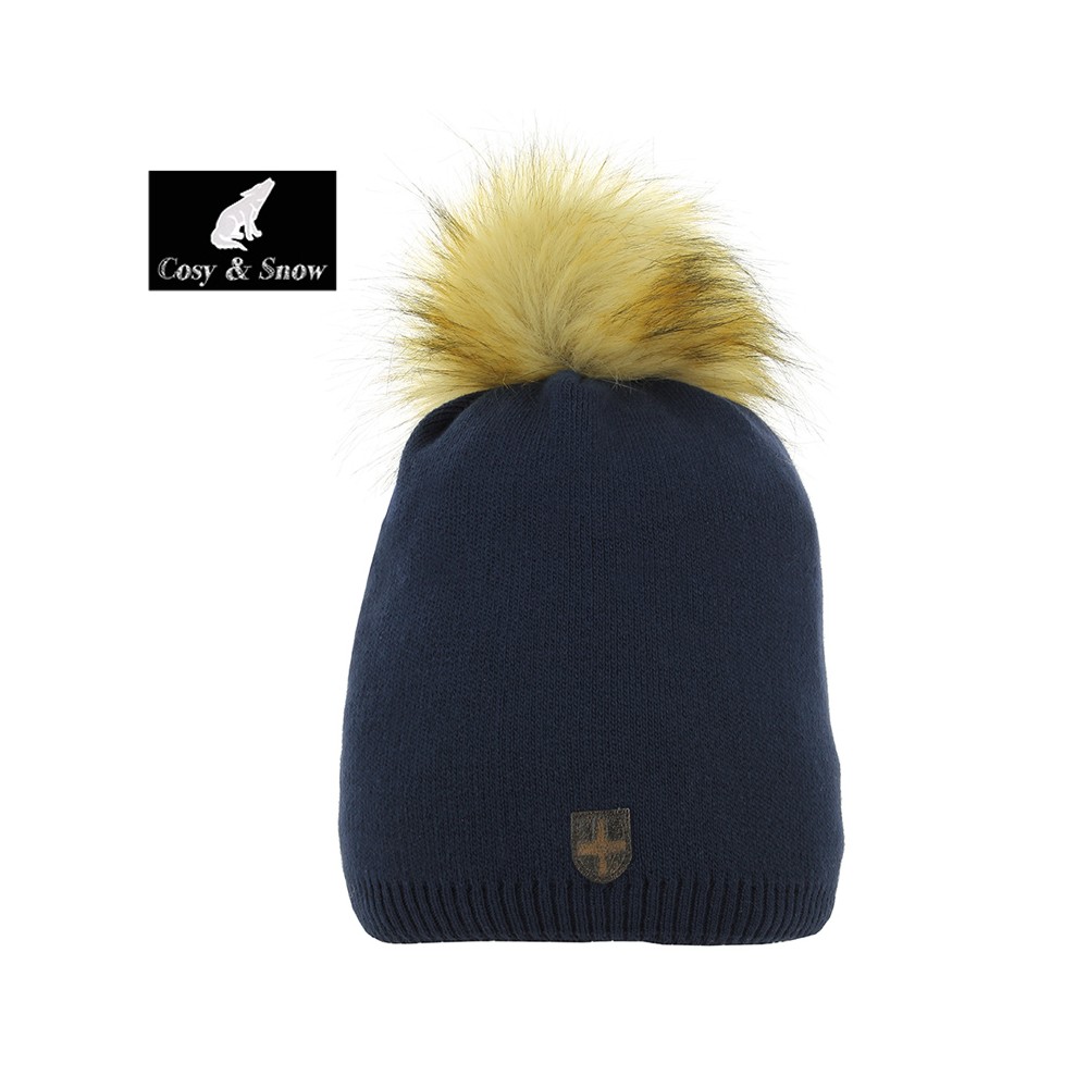 Bonnet tombant Cosy & Snow Angel Bleu marine Femme