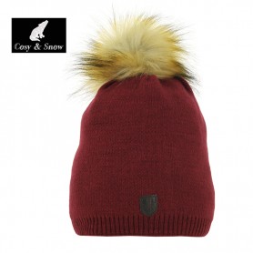 Bonnet tombant Cosy & Snow Angel Bordeau Femme