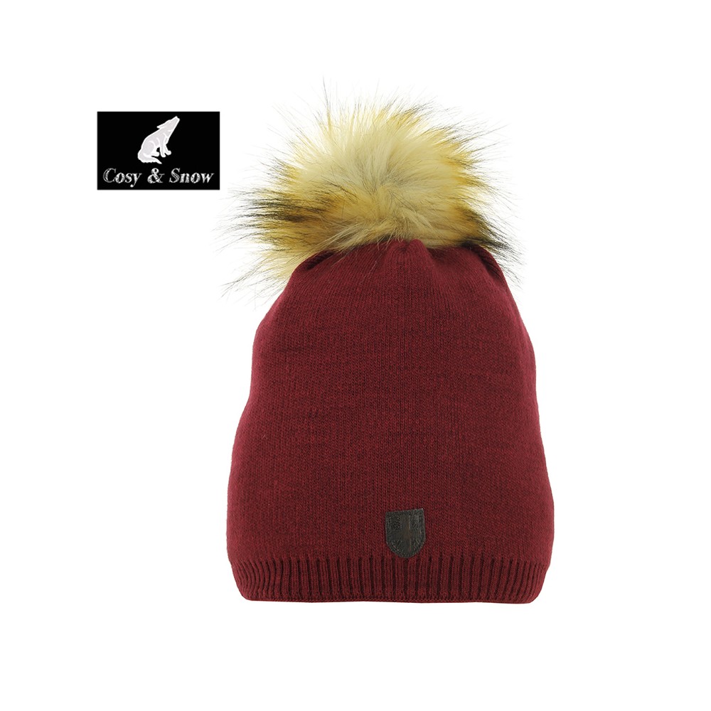 Bonnet tombant Cosy & Snow Angel Bordeau Femme