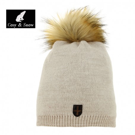 Bonnet tombant Cosy & Snow Angel Beige Femme