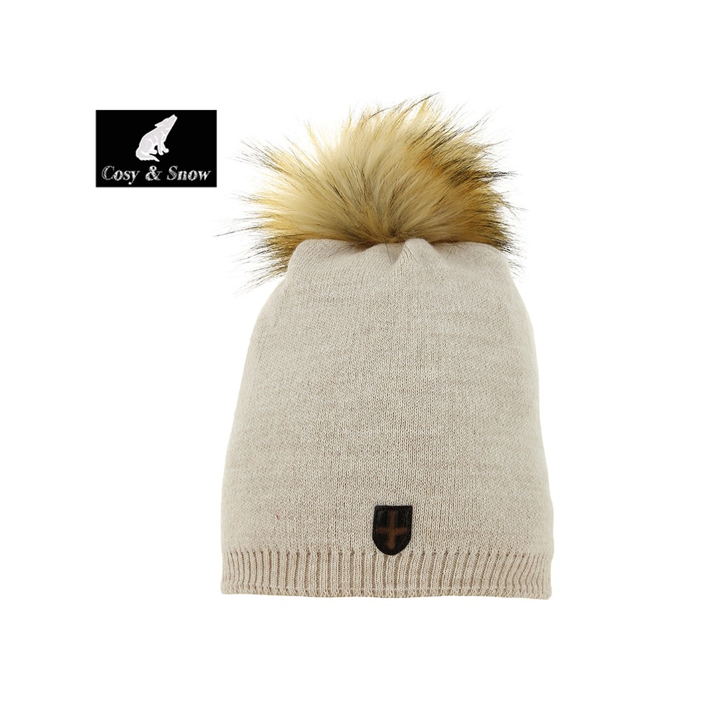 Bonnet tombant Cosy & Snow Angel Beige Femme