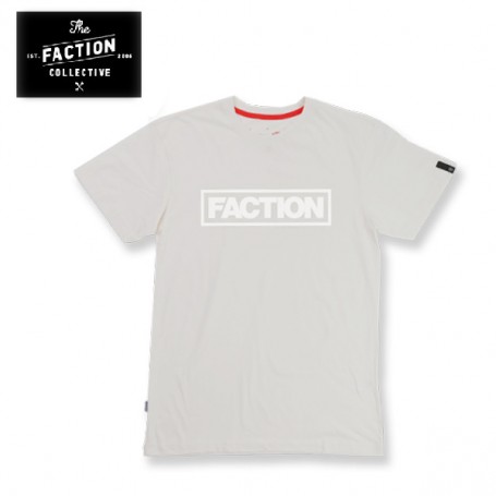 T-shirt THE FACTION COLLECTIVE Tall Logo Blanc Homme T-shirt THE FACTION COLLECTIVE Tall Logo Blanc Homme