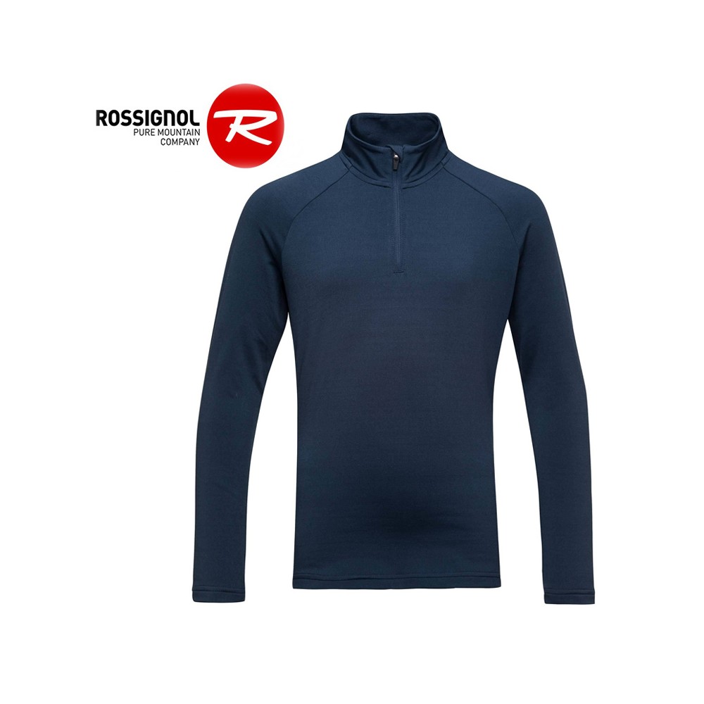 Maillot ROSSIGNOL Girl 1/2 zip Warm Stretch Bleu marine Fille