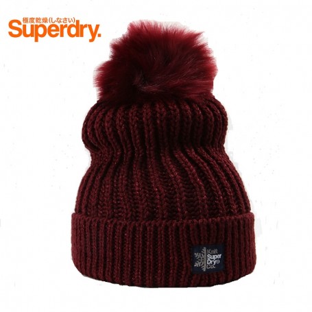 Bonnet SUPERDRY Aries Sparkle Bordeaux Femme Bonnet SUPERDRY Aries Sparkle Bordeaux Femme