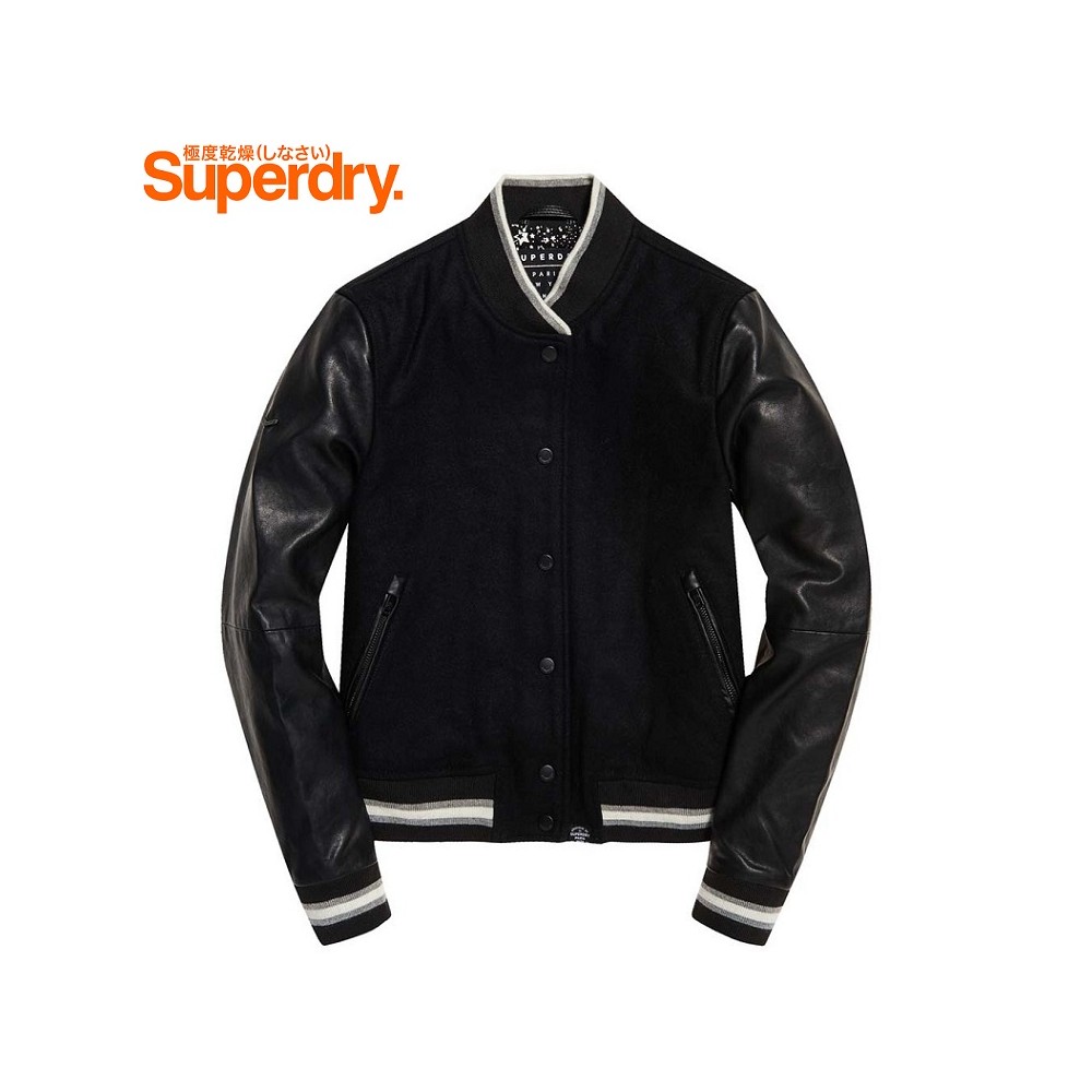 Blouson SUPERDRY Parisian Luxe Noir Femme