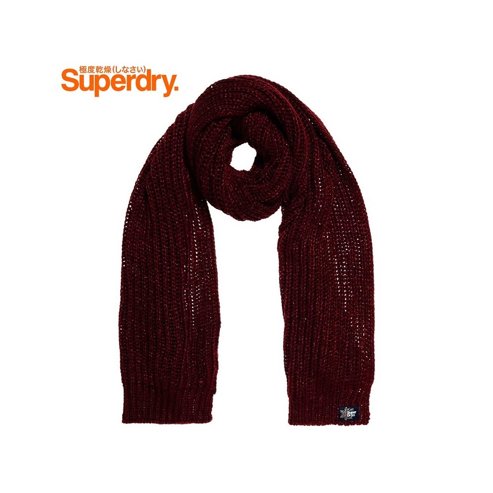 Echarpe SUPERDRY Aries Sparkle Bordeaux Femme