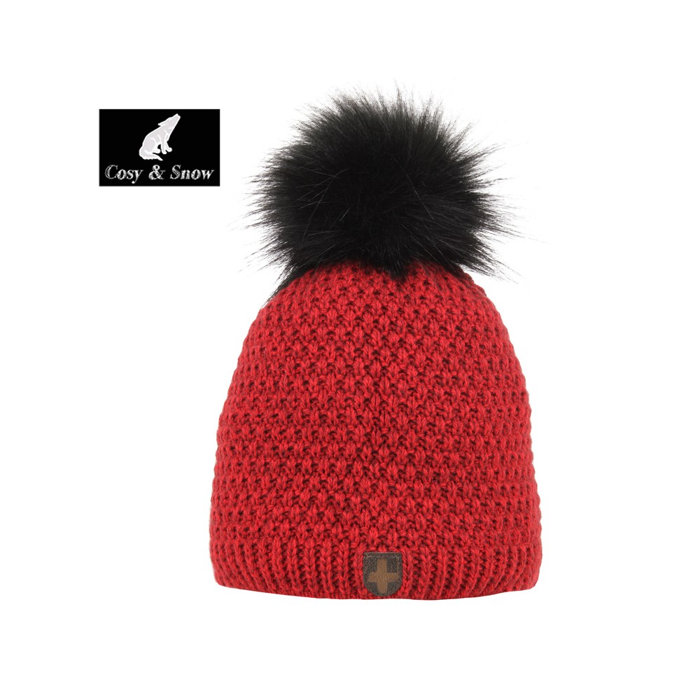 Bonnet de ski COSY & SNOW Nina Rouge Chiné Femme