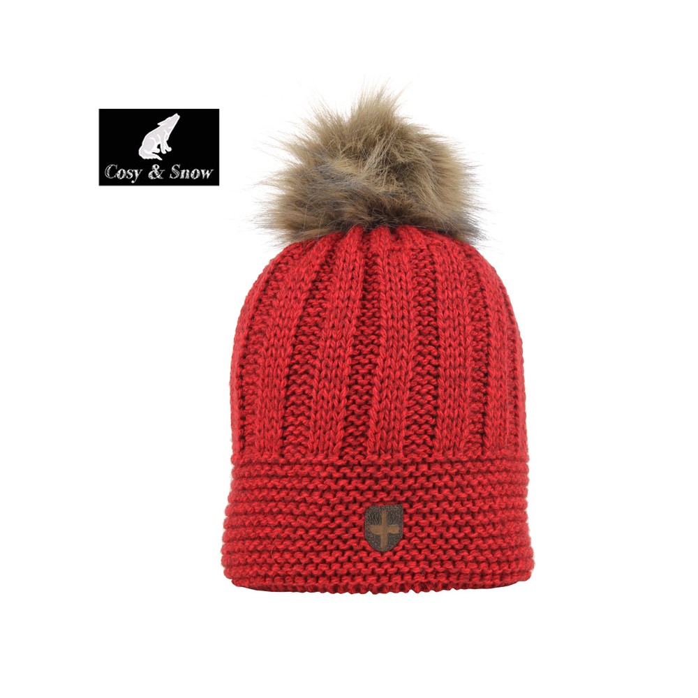 Bonnet de ski COSY & SNOW Brita Rouge Chiné Unisexe