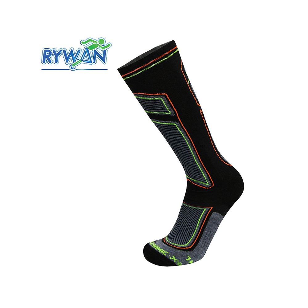 Chaussettes de ski RYWAN Bio-ceramic Noir / Gris Unisexe