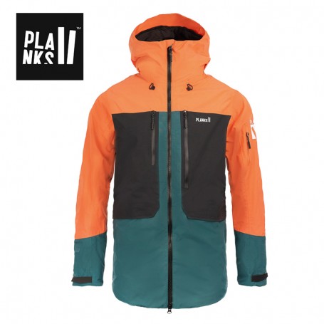 Veste de ski PLANKS Tracker Insulated Noir / Orange Homme