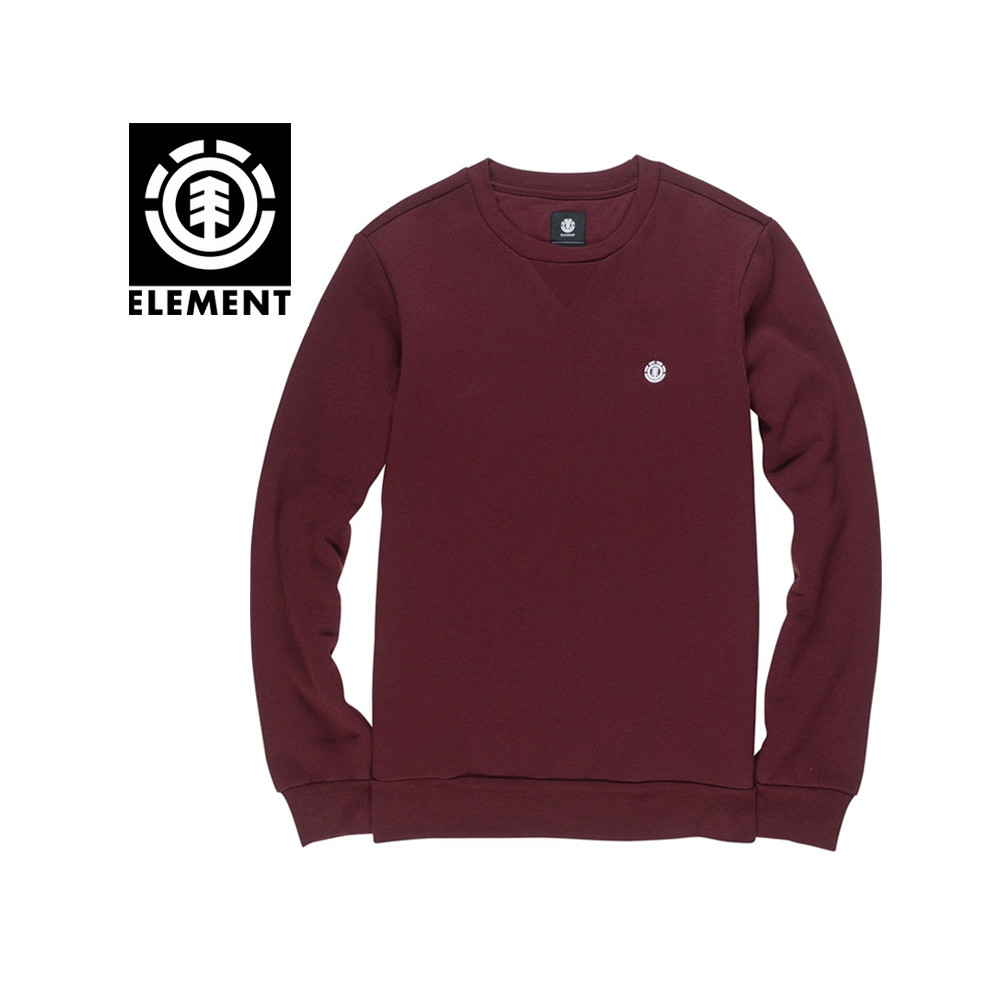 Sweat ELEMENT Cornell Classic Crew Lie de vin Homme