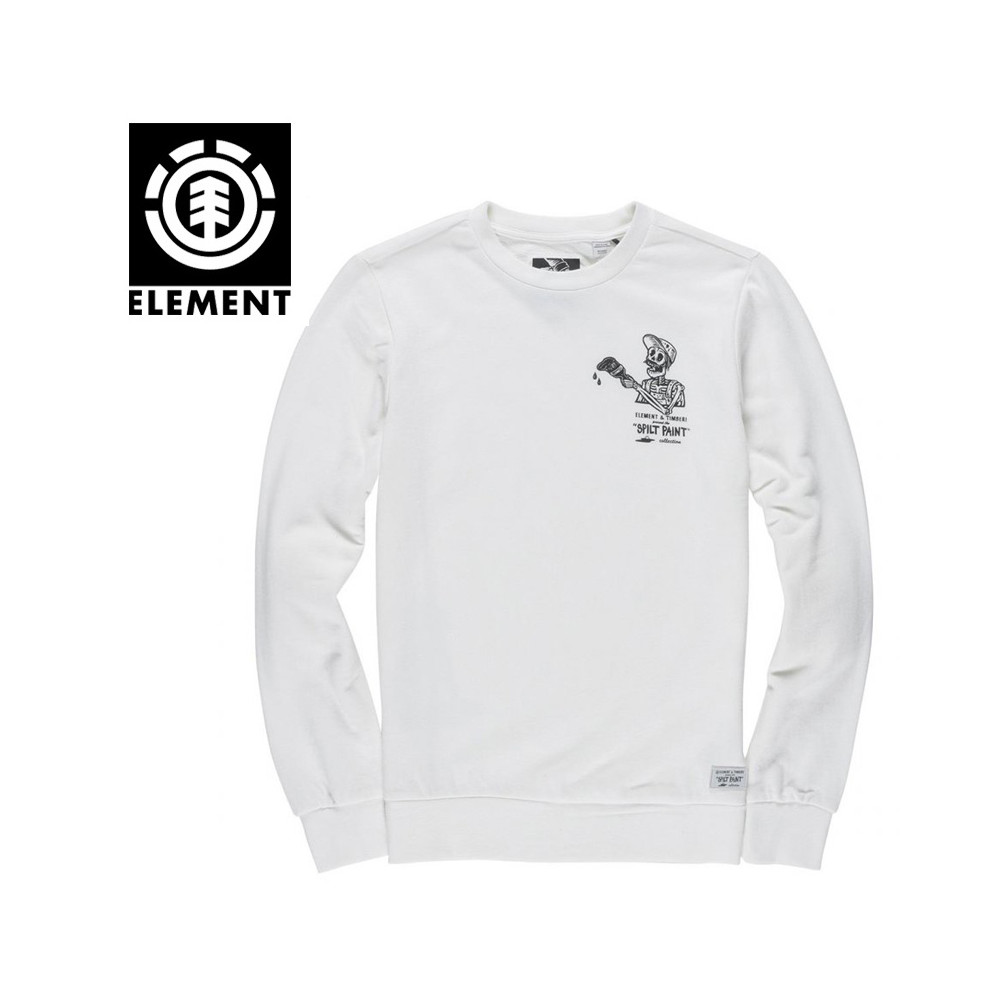 Sweat ELEMENT Split Crew Blanc Homme