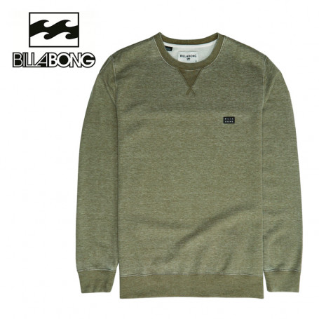 Sweat BILLABONG All Day Washed Crew Vert Homme