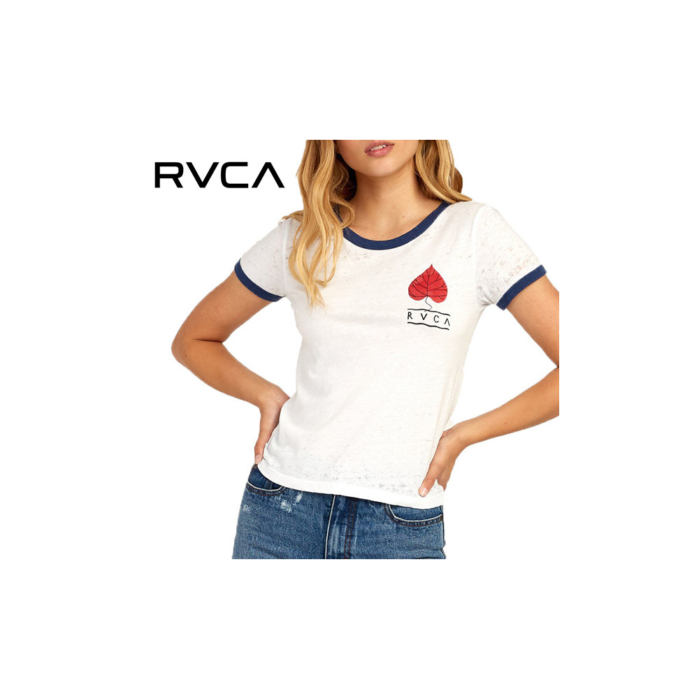 T-shirt RVCA Foliage Blanc Femme