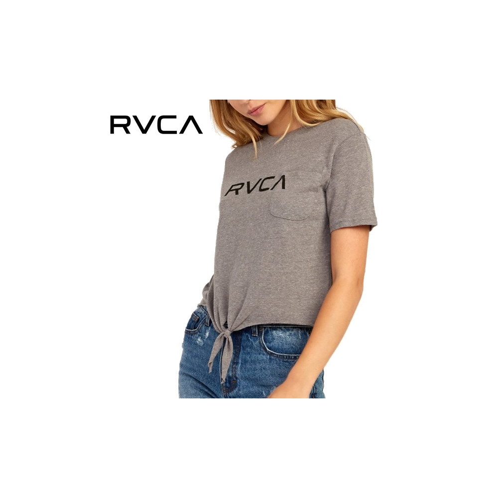 T-shirt RVCA Big RVCA Gris Femme