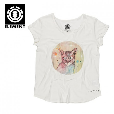 T-shirt ELEMENT Space Cat Crème Femme