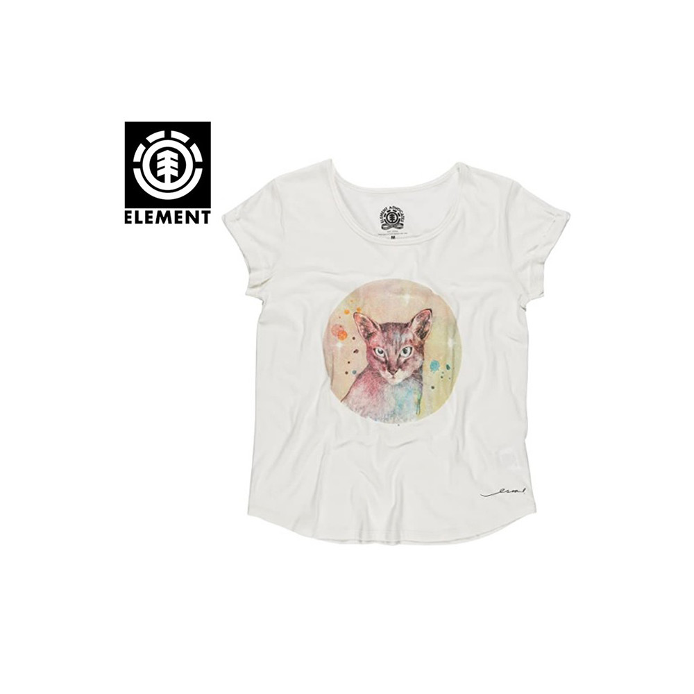 T-shirt ELEMENT Space Cat Crème Femme