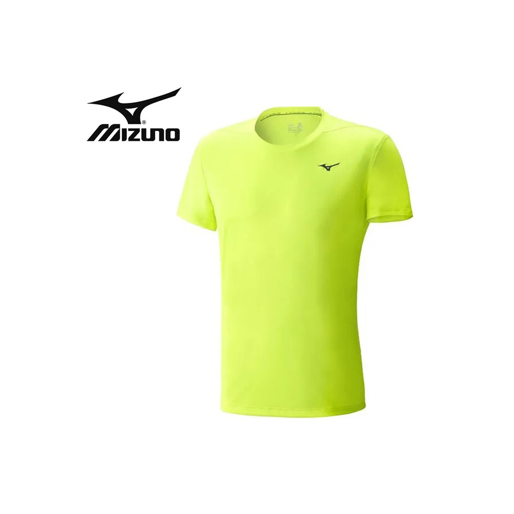 Tee-shirt MIZUNO Drylite Promo Jaune fluo Unisexe