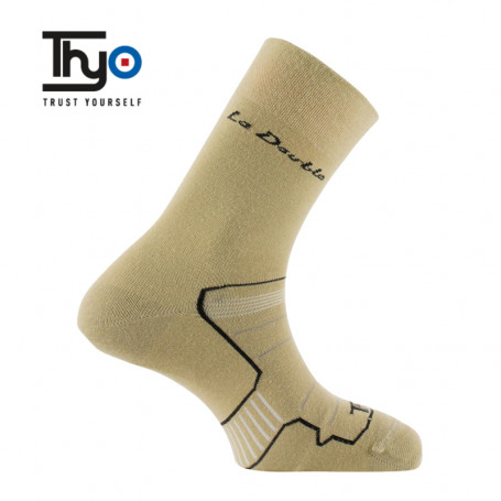 Chaussettes de randonnée Thyo La Double Authentic Beige Unisexe