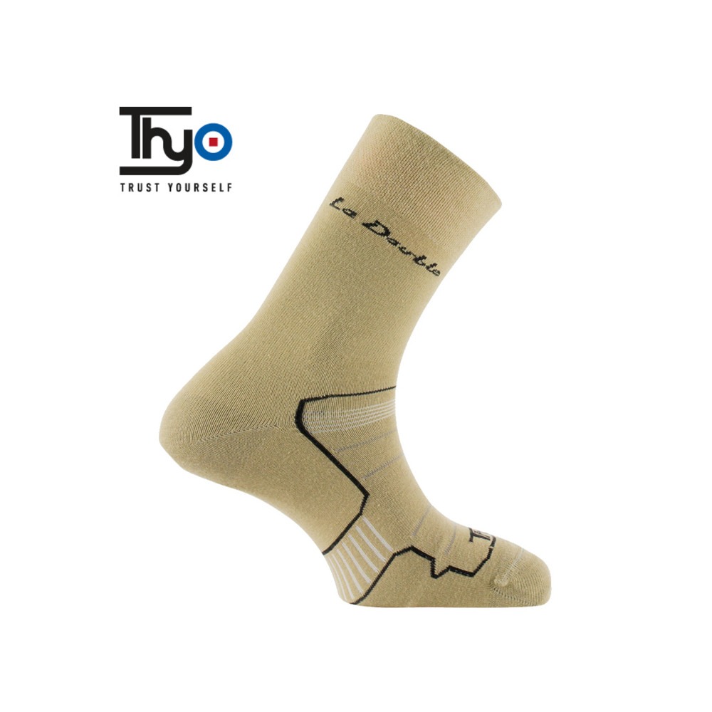 Chaussettes de randonnée Thyo La Double Authentic Beige Unisexe