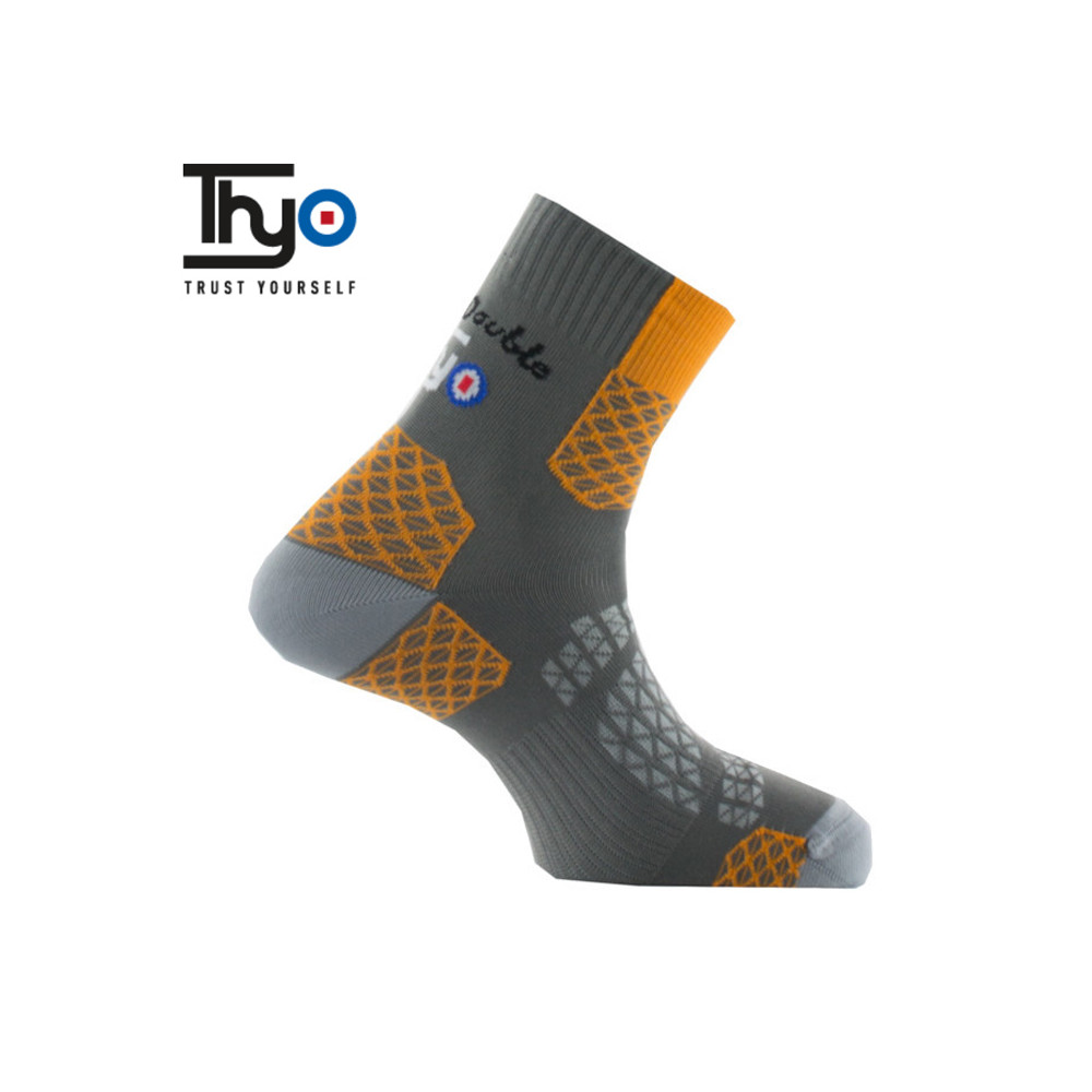 Chaussettes de randonnée Thyo La Double Trek II Orange Unisexe