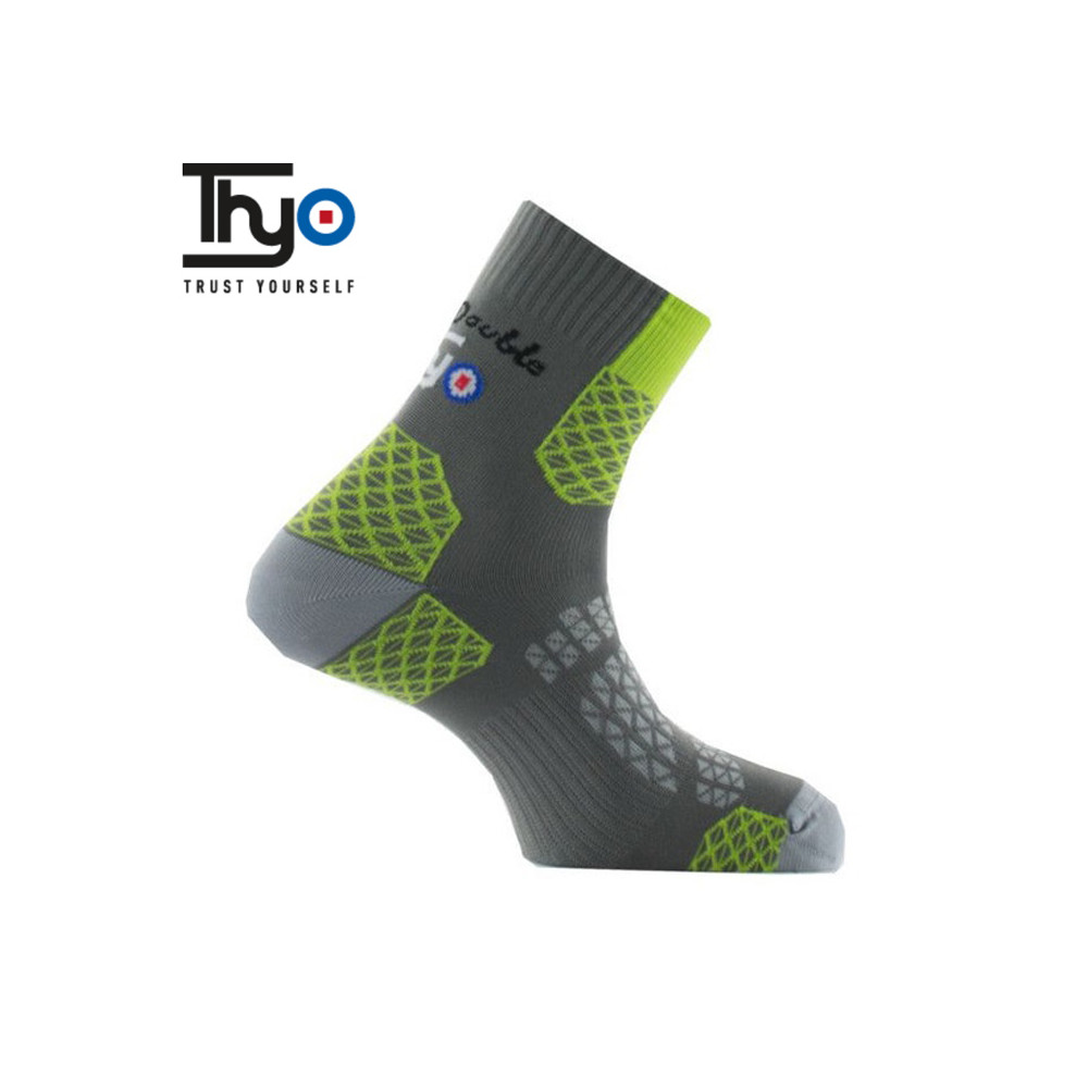 Chaussettes de randonnée Thyo La Double Trek II Vert Unisexe