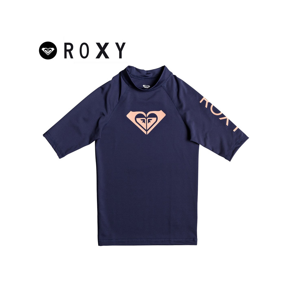 T-shirt U.V. ROXY Whole Heart Bleu marine Fille