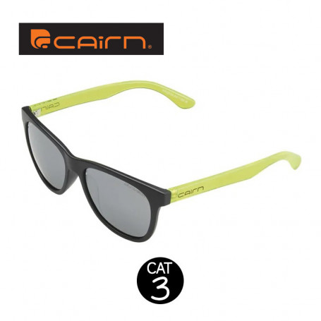 Lunettes de soleil CAIRN Kingdom Noir / Jaune Fluo Unisexe - Cat 3