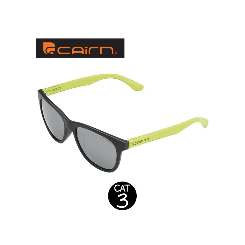 Lunettes de soleil CAIRN Kingdom Noir / Jaune Fluo Unisexe - Cat 3