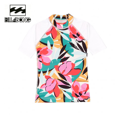 T-shirt U.V. BILLABONG Flower SS Blanc BB Fille