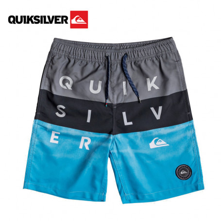 Boardshort QUIKSILVER Word Block 15'' Gris / Bleu  Junior