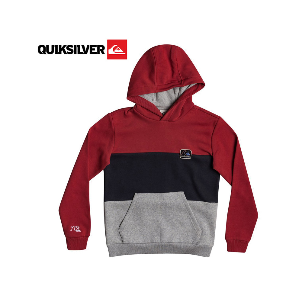 Sweat à capuche Quiksilver Tropical Blocks Rouge Junior
