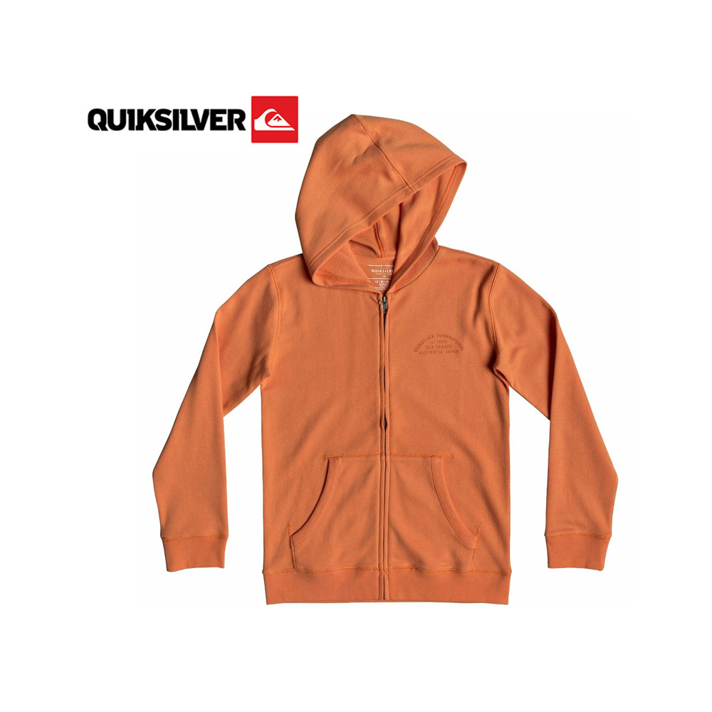 Sweat à capuche zippé QUIKSILVER Stone Age Romeo Orange Junior