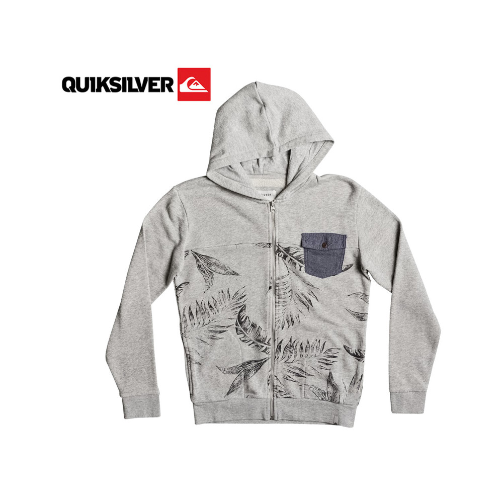 Sweat à capuche zippé QUIKSILVER Mahatao Zip Gris Junior