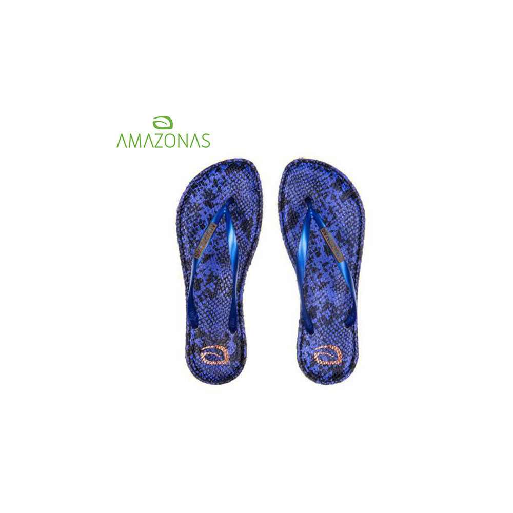 Tongs  AMAZONAS Fun Eco Leather Bleu Femme