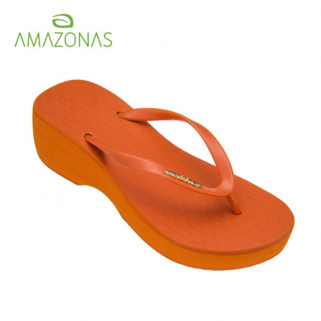 Tongs compensées AMAZONAS Fun Plat Orange Femme