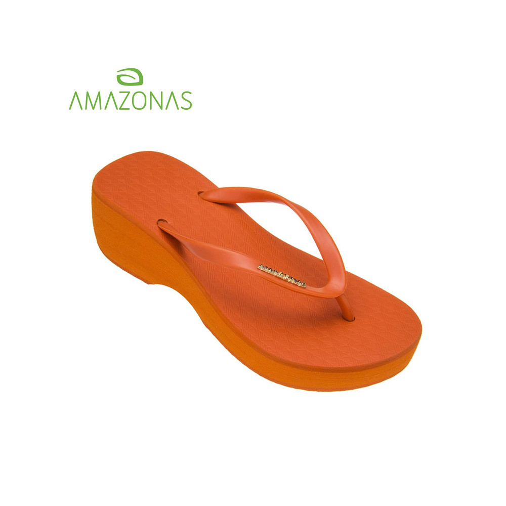 Tongs compensées AMAZONAS Fun Plat Orange Femme